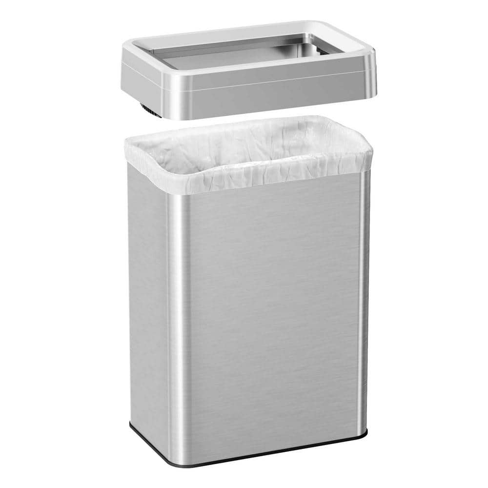 iTouchless 16 Gallon Brushed Stainless Steel Touchless Trash Can