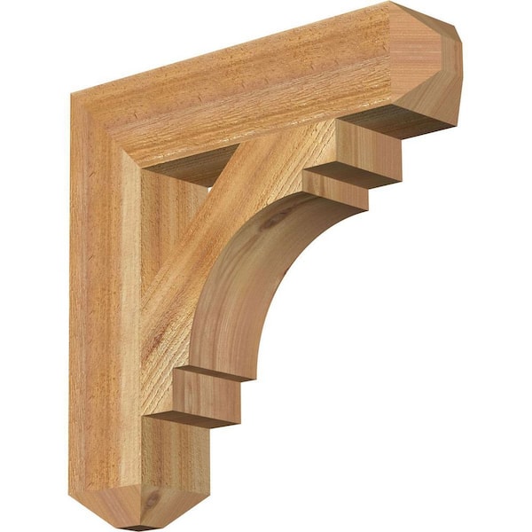 Ekena Millwork 4 in. x 18 in. x 18 in. Western Red Cedar Merced Craftsman Rough Sawn Bracket