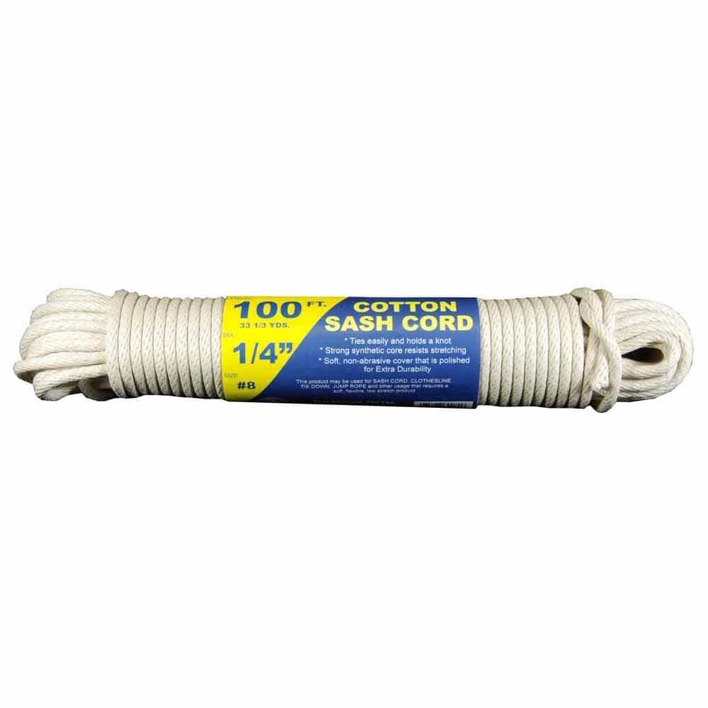T.W. Evans Cordage #8 (1/4 in.) x 100 ft. Buffalo Cotton Sash Cord Hank  46-080 - The Home Depot