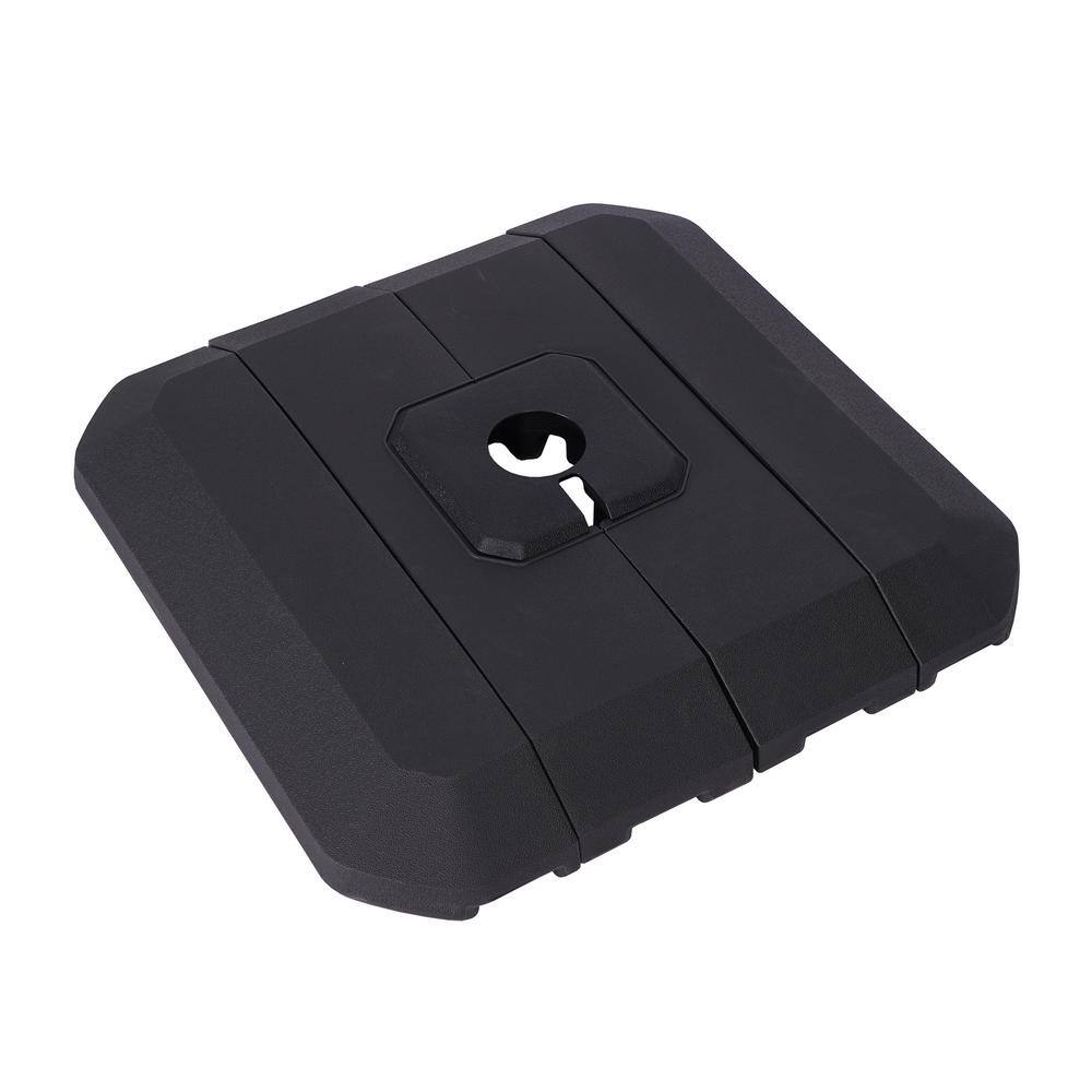22 lb. Patio Umbrella Base in Black Easy Water or Sand Filled Square Shaped