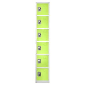 629-Series 72 in. H 6-Tier Steel Key Lock Storage Locker Free Standing Cabinets for Home, School, Gym in Green (2-Pack)