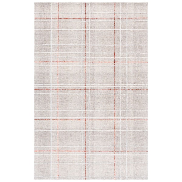 Genre 5 ft. x 8 ft. Beige/Rust Plaid Area Rug