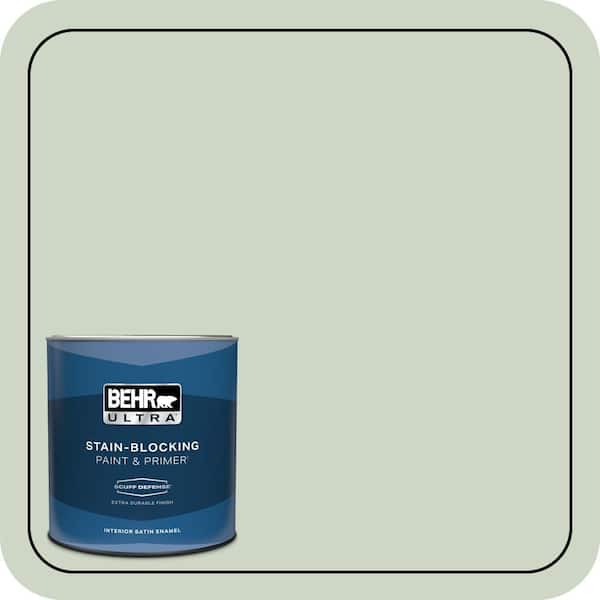 BEHR ULTRA 1 qt. #S390-2 Spring Valley Extra Durable Satin Enamel Interior Paint & Primer