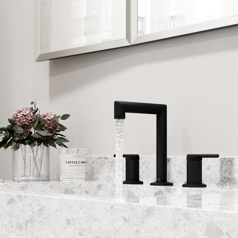 Sterling 8" Matte Black Nickel Widespread Bathroom Faucet