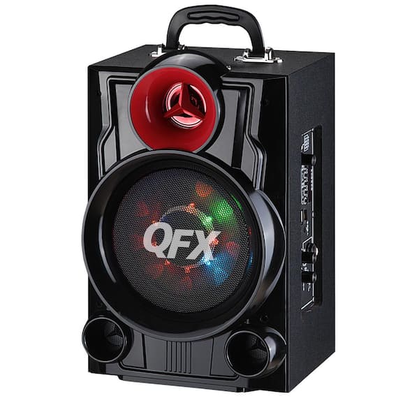 QFX Bluetooth 6.5 in. Battery Powered Portable Speaker, Black and Red