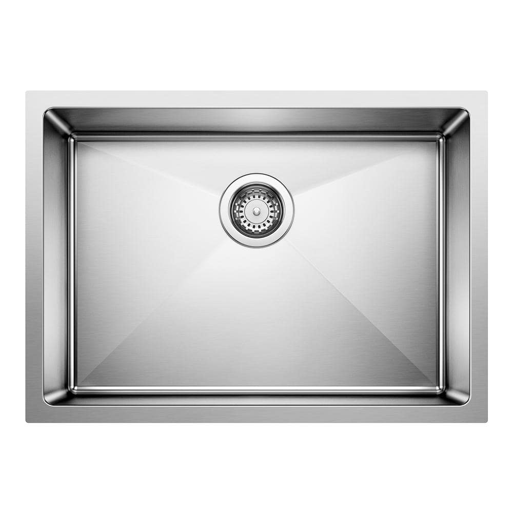 QUATRUS R15 25 in. Undermount Single Bowl 18-Gauge Stainless Steel Kitchen 