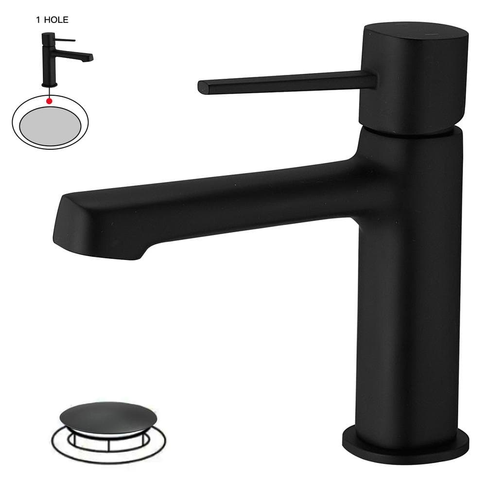 BWE Single Handle Single Hole Modern Bathroom Faucet Bathroom DripFree Vanity Sink Faucet in