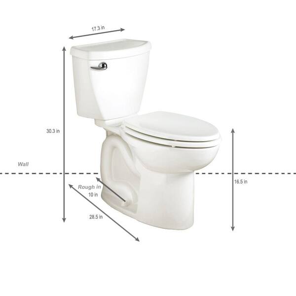 American Standard Cadet 3 Powerwash Tall Height 10 In Rough 2 Piece 1 6 Gpf Single Flush Elongated Toilet In White Seat Not Included 270ab001 020 The Home Depot