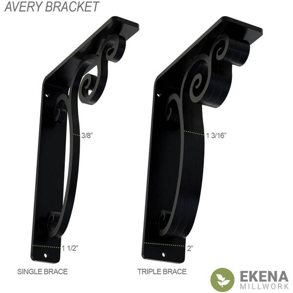 Ekena Millwork 2 in. x 15 in. x 12 in. Wrought Iron Triple Center