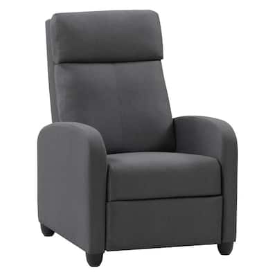 Recliner Chair with Extending Foot Rest, Dark Grey Fabric