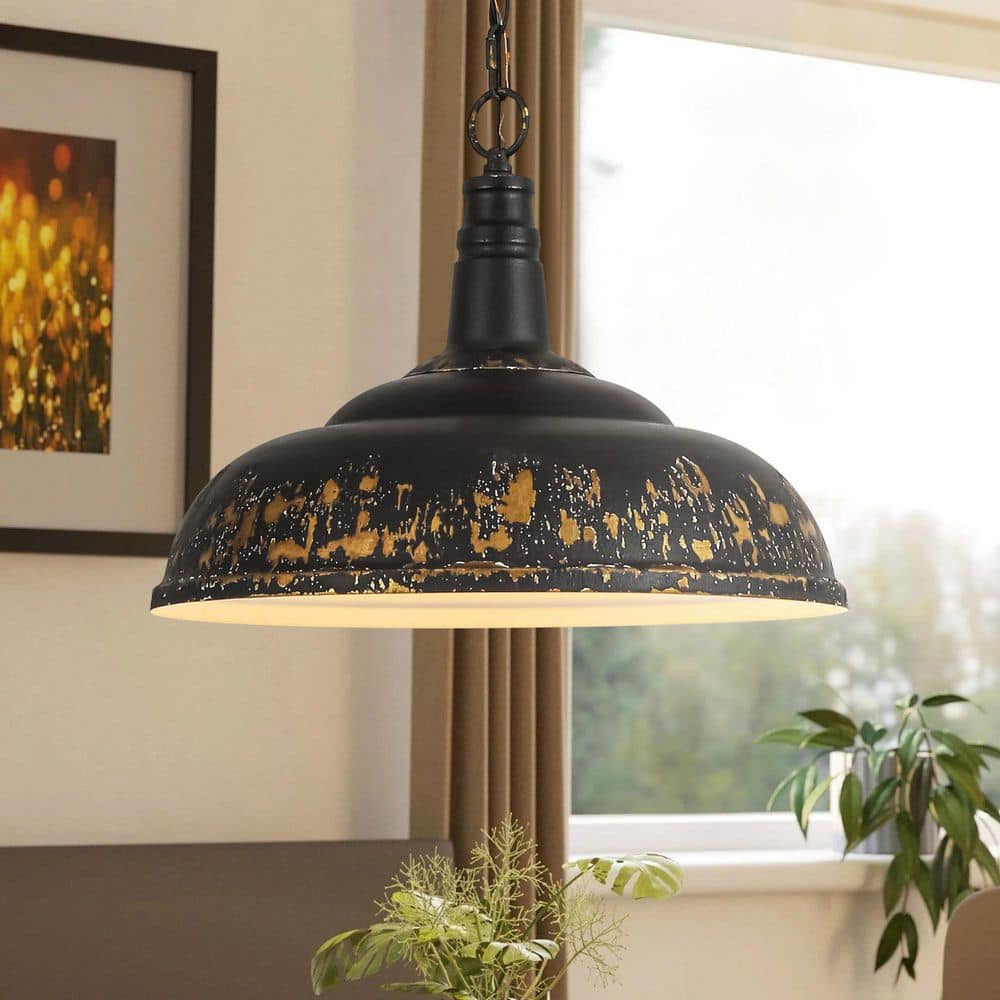 Rennnsan Orynth 17.7 in. 1-Light Black and Gold Vintage Bell