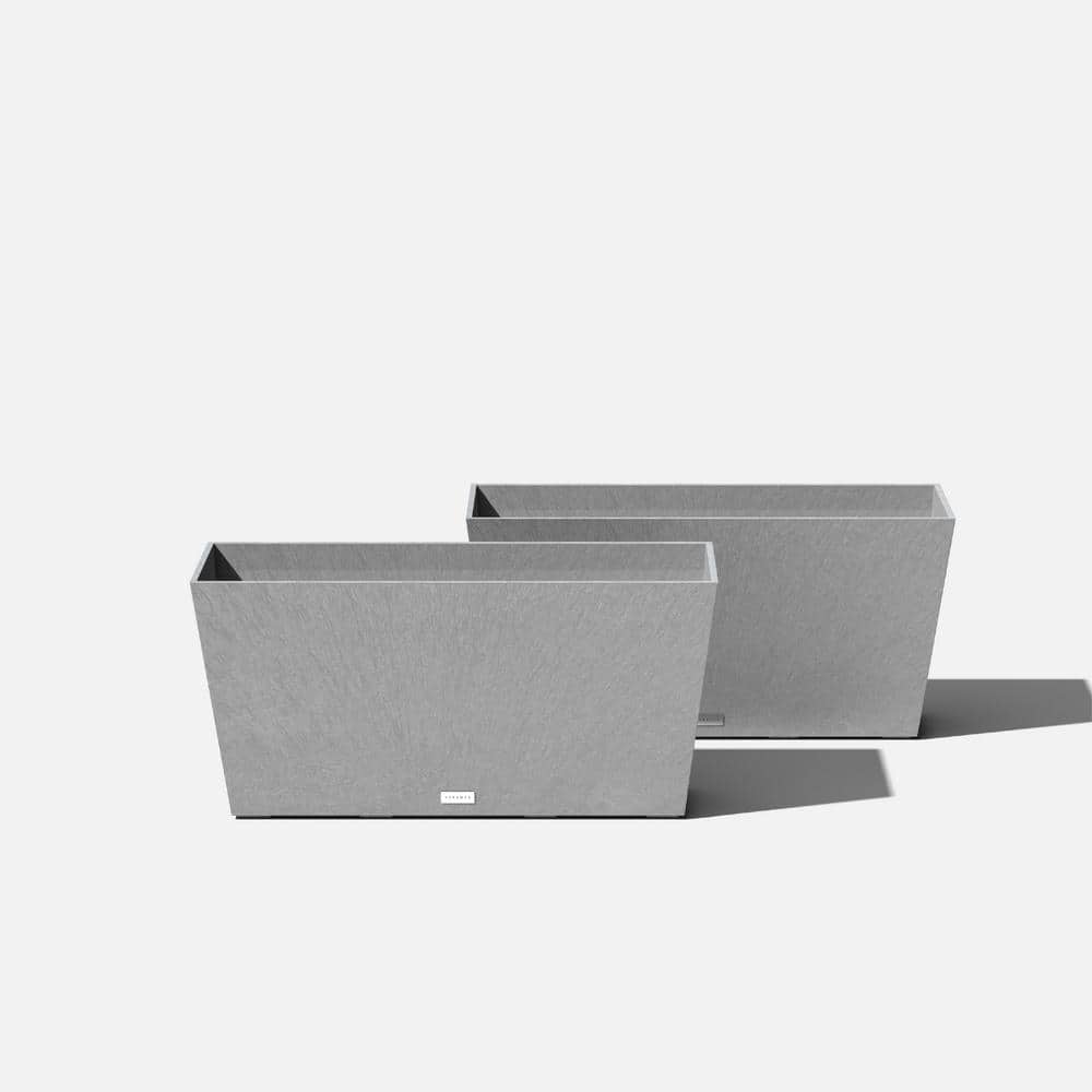 Gray 31" Recycled Plastic Indoor/Outdoor Planter Set