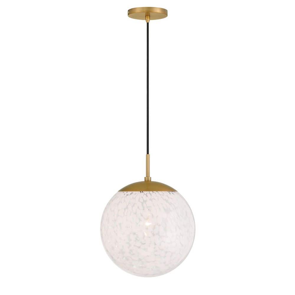 Langford 60-Watt 1-Light Legacy Brass Globe Pendant Light with a Blown Art Glass Shade, No Bulb Included price history on PriceWatchPro
