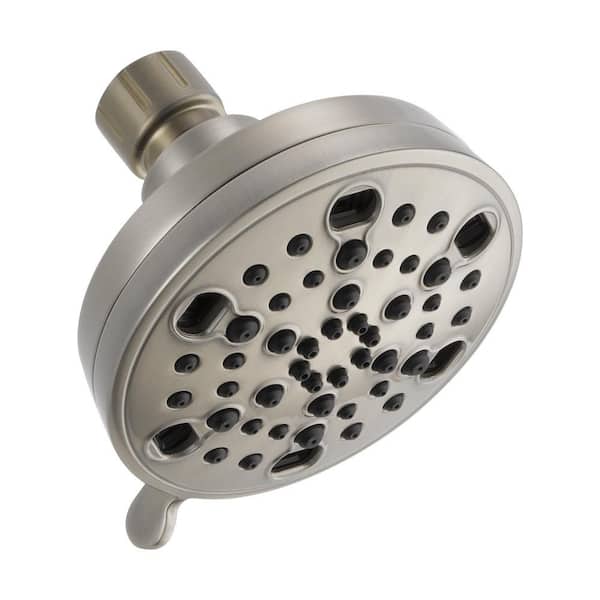 Delta 5-Spray 4 in. Single Wall Mount Fixed H2Okinetic Shower Head in Brushed Nickel