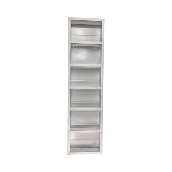 WG Wood Products 3.5 in. x 14 in. x 42 in. Cityscape White Enamel Wood Spice Rack