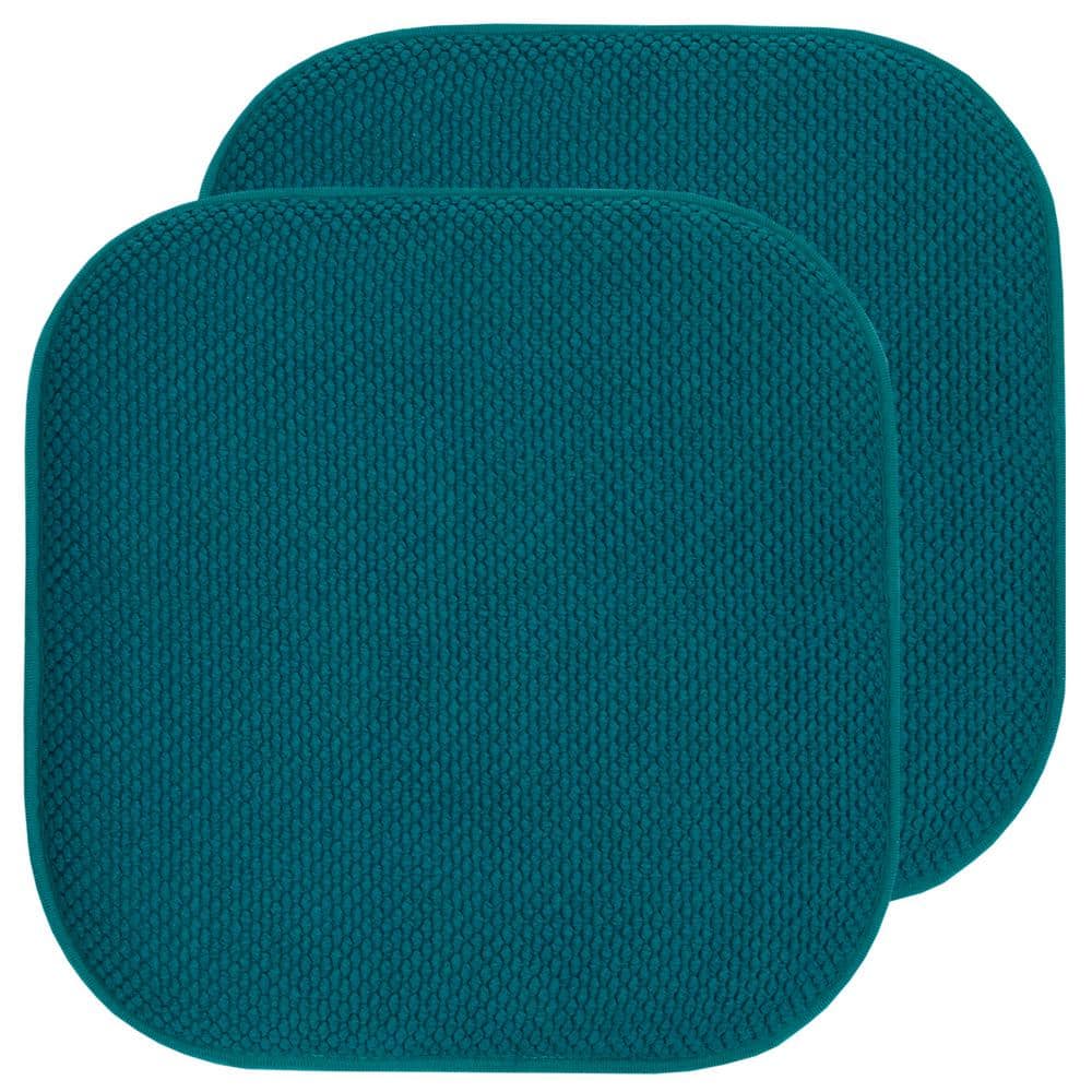 Honeycomb Memory Foam 16 in. x 16 in. Square Non-Slip Indoor/Outdoor Chair Seat Cushion, Blue (2-Pack) price history on PriceWatchPro