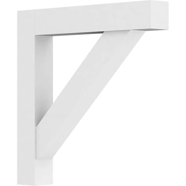 Ekena Millwork Standard Traditional 3 in. W x 24 in. H x 24 in. D Signature Urethane Polyurethane Bracket With Block Ends