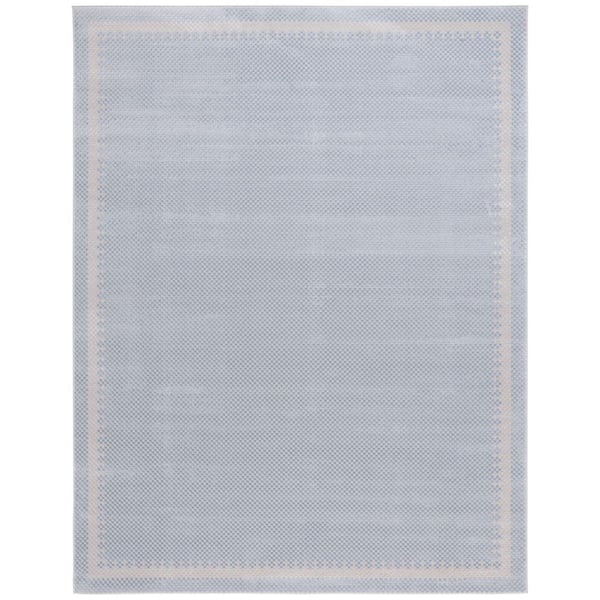 Continental 11 ft. x 15 ft. Blue/Beige Border Latticework Area Rug