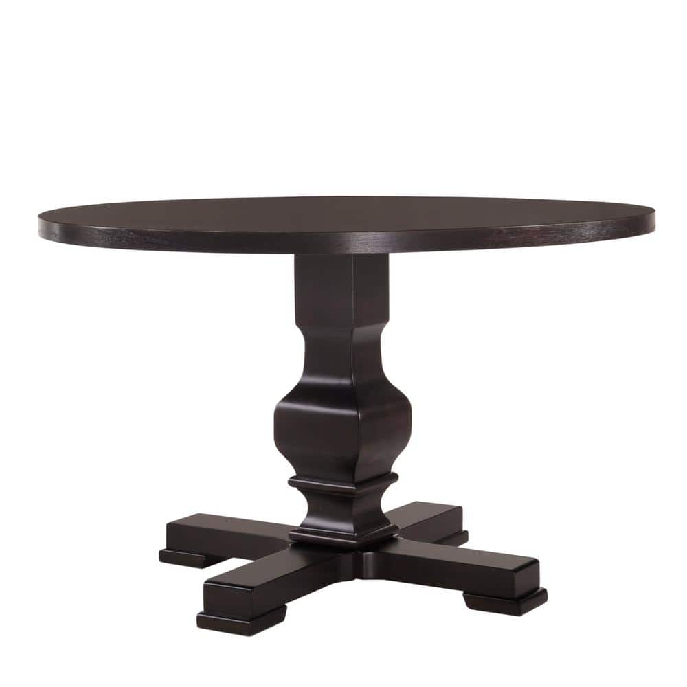 Charleston Espresso Round Wood Pedestal Dining Table