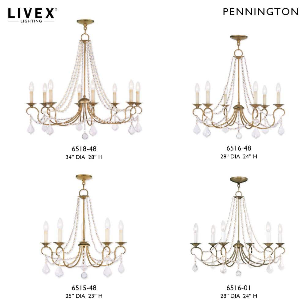 Antique Gold Leaf Mini Crystal 5-Light Chandelier