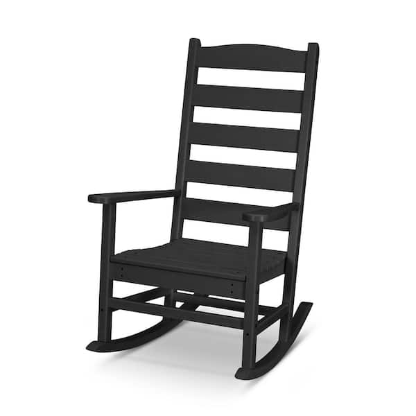 POLYWOOD Shaker Black Plastic Outdoor Rocking Chair