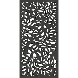 6 ft. x 3 ft. Charcoal Gray Decorative Composite Fence Panel Featured in the Botanical Design