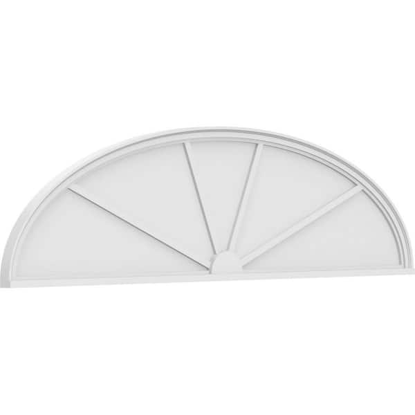 Ekena Millwork 2 in. x 84 in. x 22 in. Elliptical 4-Spoke Architectural Grade PVC Pediment Moulding