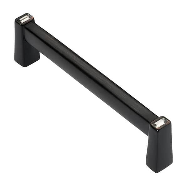 Wisdom Stone Long Island 3-3/4 in. (96mm) Center-to-Center Oil Rubbed Bronze with Clear Crystal Cabinet Bar Pull