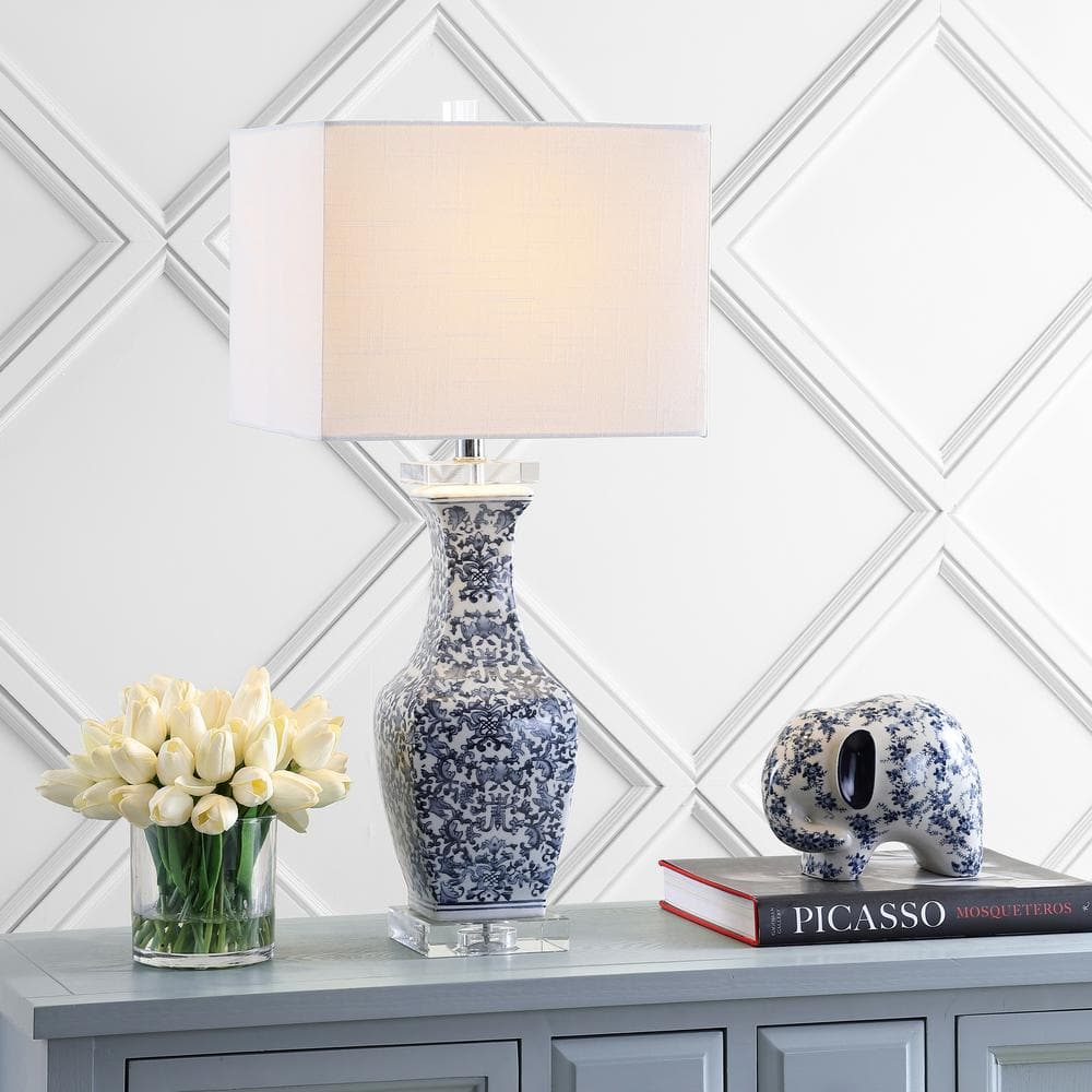 May 28 in. Blue/White Ceramic/Crystal LED Table Lamp price history on PriceWatchPro