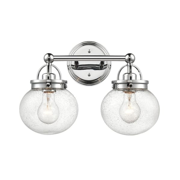Millennium Lighting Abby 15.25 in. 3-Light Chrome Vanity Light with Clear Seeded Glass