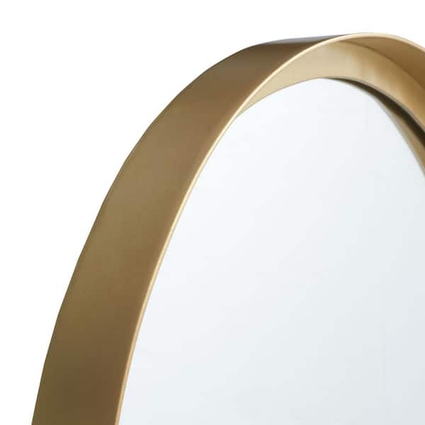SAFAVIEH Laycie 18 in. W x 44.5 in. H Iron Oval Modern Brushed Brass Shelf  Mirror MRR3064A - The Home Depot