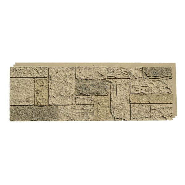 NextStone Castle Rock Berkshire Buff 15 in. x 43 in. Faux Stone Siding Panel (4-Pack)