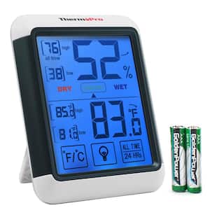 TP55 Digital Humidity Monitor and Temperature Comfort Thermometer with Jumbo Touch Screen and Backlight