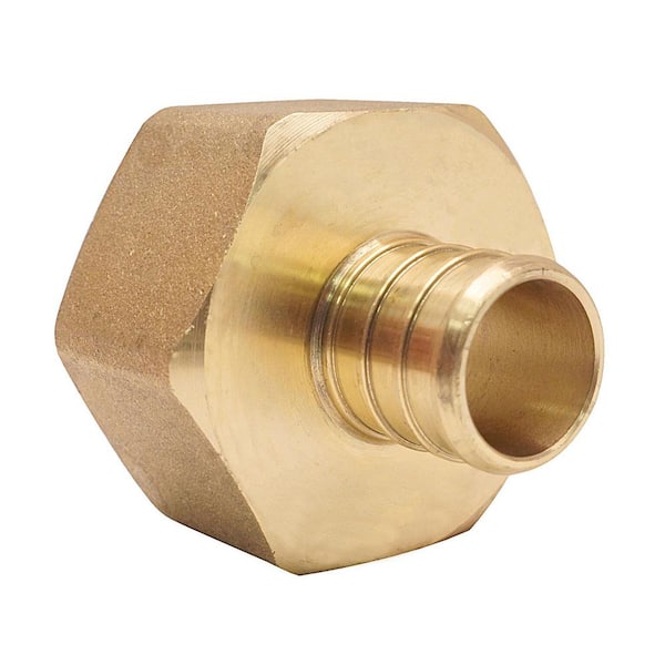 The Plumber's Choice 3/4 in. Brass PEX Barb x 1 in. Female Pipe Thread Adapter  Fitting (5-Pack) 34105EPFA - The Home Depot