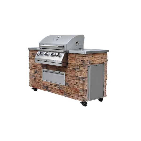 Duro 6-Burner 58 in. Culture Island Convertible Stainless Steel