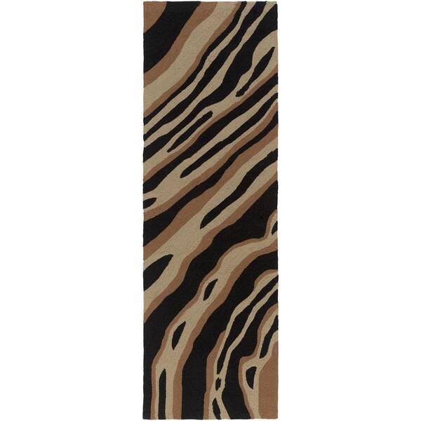 Artistic Weavers Navona Black 3 ft. x 8 ft. Indoor/Outdoor Runner Rug
