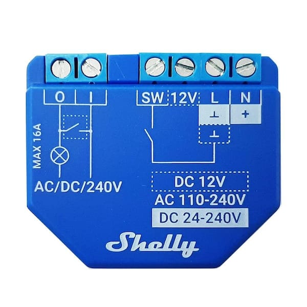 Shelly Plus 1 UL, UL-certified WiFi-operated smart relay, 1 channel 15A with dry contacts