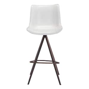 29.1 in. White Low Back Metal Bar Chair with Upholstery Seat Set of 2