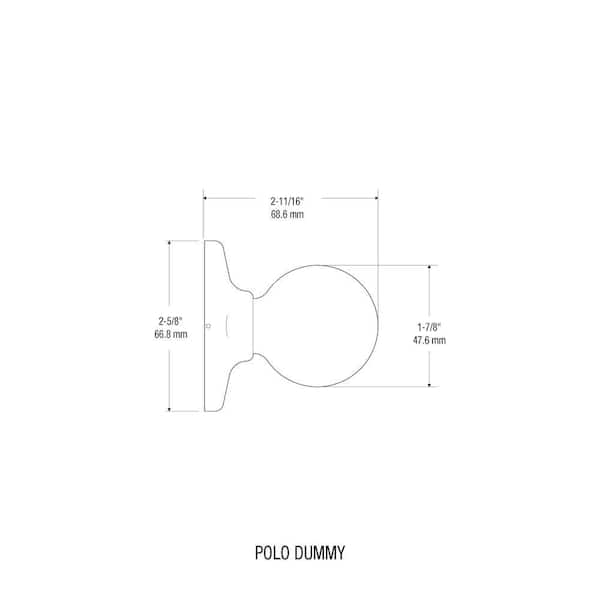 Polo Satin Nickel Half-Dummy Door Knob with Microban Antimicrobial Technology