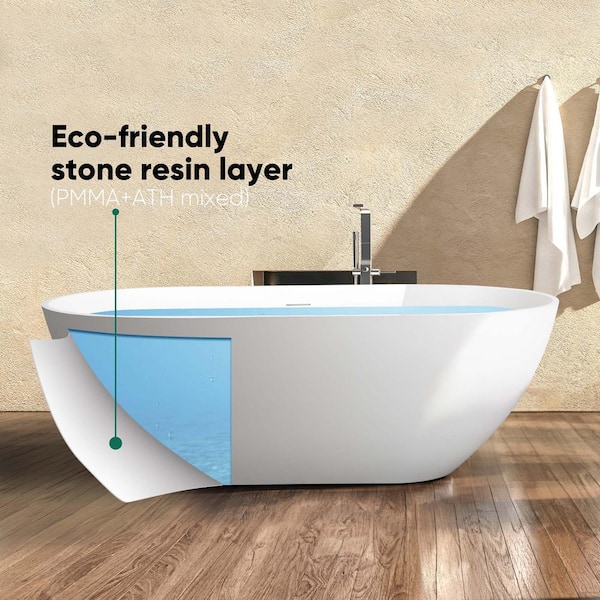 LEAH Freestanding Bathtub With Overflow Matt White 1650 – Infinity