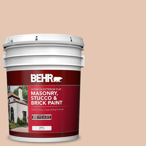 BEHR 5 gal. #S230-2 Mesquite Powder Flat Interior/Exterior Masonry, Stucco and Brick Paint
