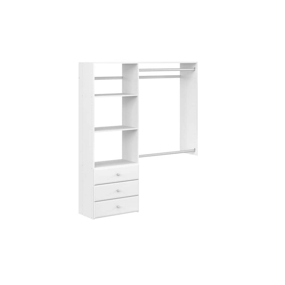 Closet Evolution Classic 36 in. W . - 60 in. W White Wood Closet System ...