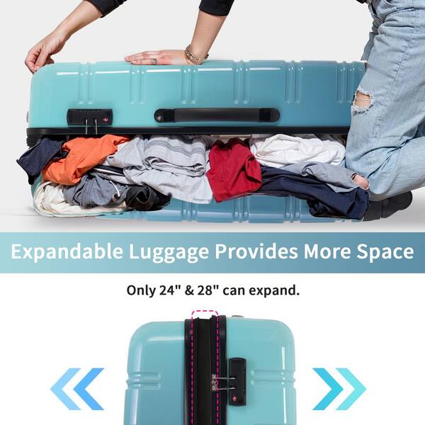 Merax Gradient Design 3-Piece Blue Expandable ABS Hardside Spinner