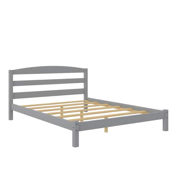Amayia Wood Platform Bed, 36 in. H x 58 in. W. x 52 in x 78 in. D, Full, Gray