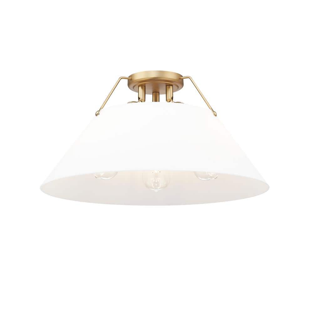Orwell 18.75 in. 3-Light Brushed Champagne Bronze and Opal Glass Flush Mount price history on PriceWatchPro