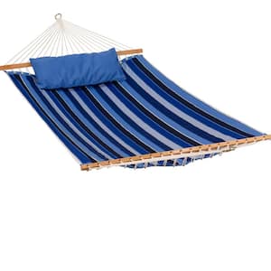 Sunbrella 13 ft. Reversible Quilted Hammock Bed Hammock in Cobalt Blue