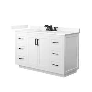 Miranda 54 in. W x 22 in. D x 33.75 in. H Single Bath Vanity in White with Giotto Quartz Top