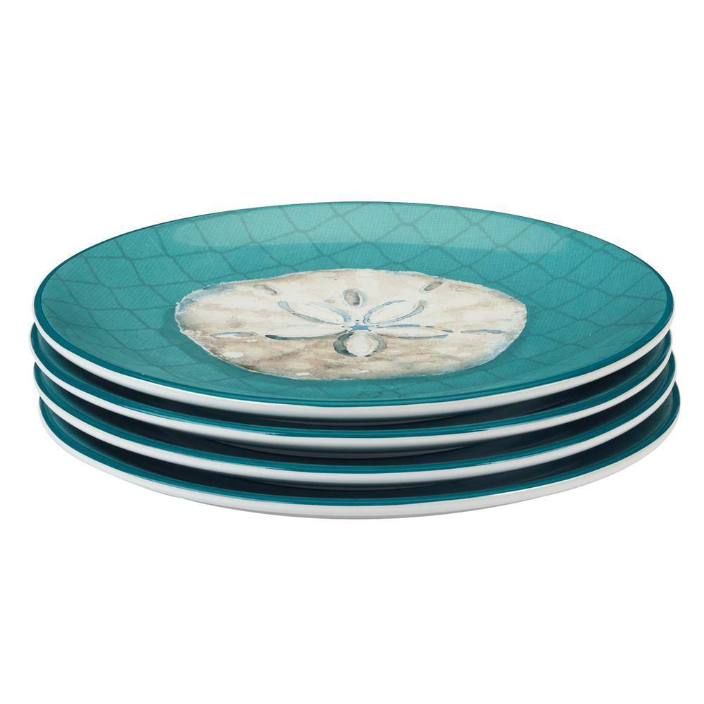 Ocean View Teal Ceramic 9" Salad Plates Set of 4