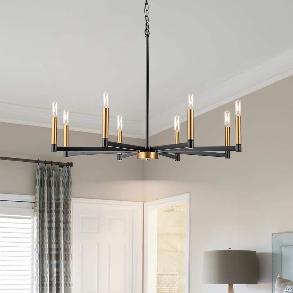 Galea 8-Light Linear Candle Style Classic Black and Gold Chandelier price history on PriceWatchPro