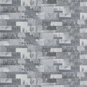 Alaska Gray Ledger Panel 9 in. x 24 in. Natural Marble Wall Tile (4.5 sq. ft./Case)